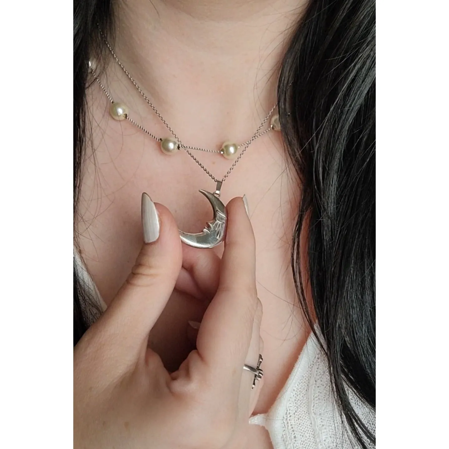 Weeping Moon Necklace - Sterling Silver
