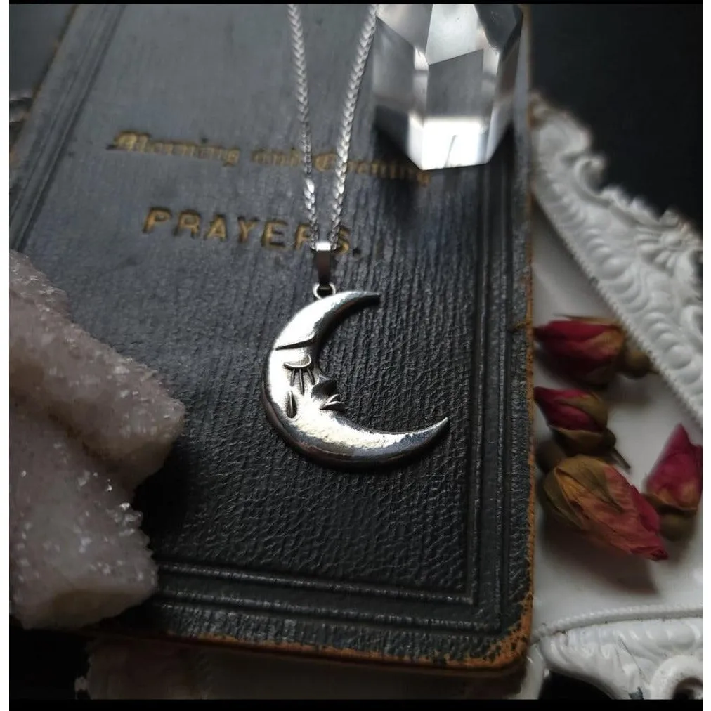 Weeping Moon Necklace - Sterling Silver