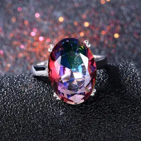 Women's Mystic Fire Rainbow Topaz Rings