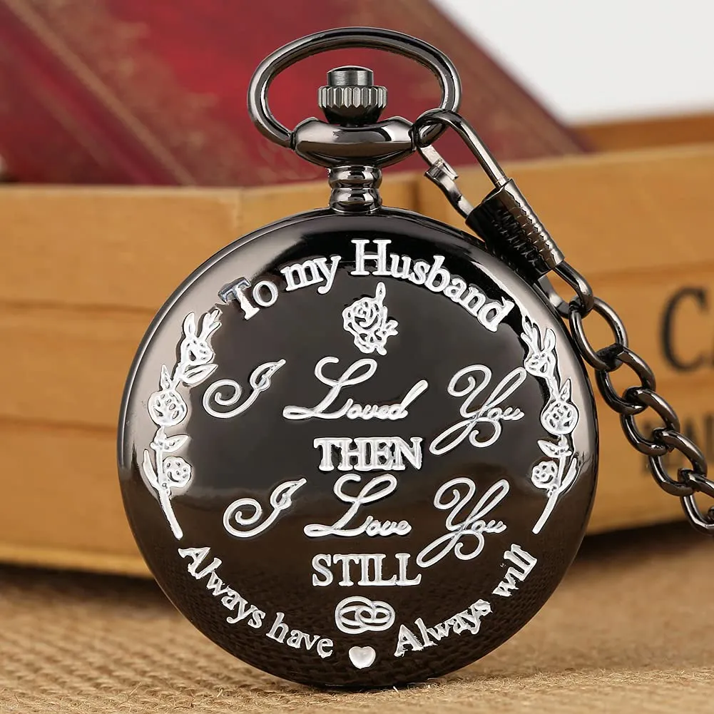 YouBella Pocket Watch Pendant with Chain for Husband Unique Memorable Gift Dual Purpose Stainless Steel Clock for Men