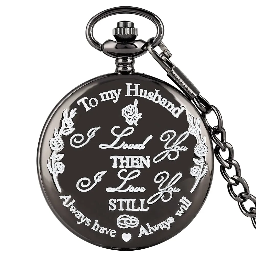 YouBella Pocket Watch Pendant with Chain for Husband Unique Memorable Gift Dual Purpose Stainless Steel Clock for Men
