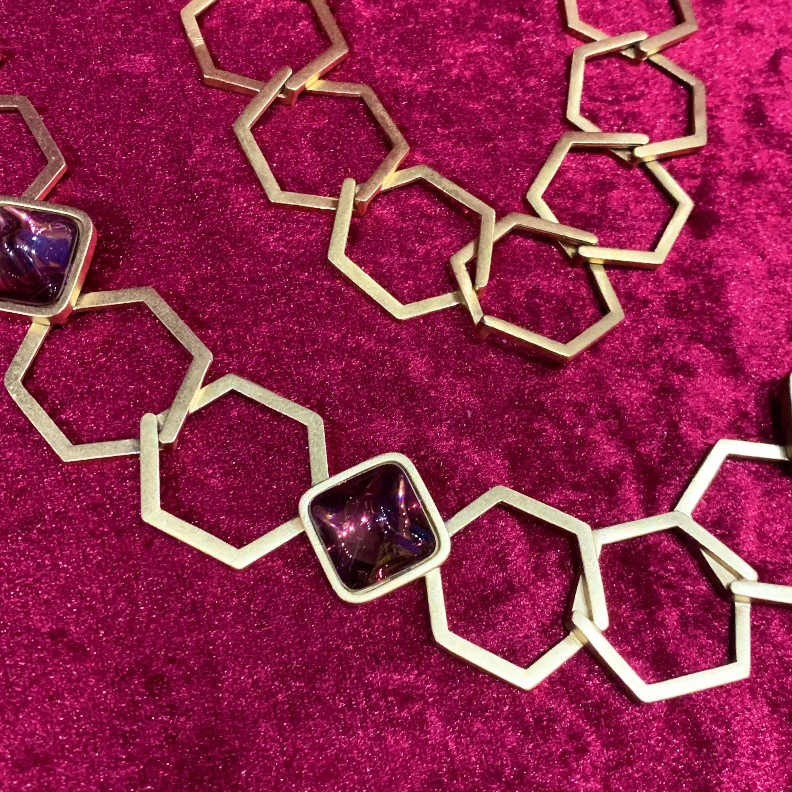 Yves Saint Laurent Long purple chain necklace