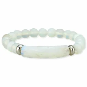 Zad White Opalite Bar Stone Bracelet