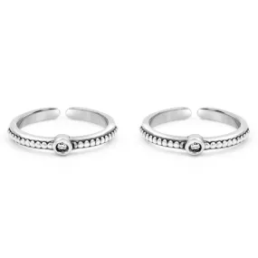 Zarkan The Belle Dot Silver Toe Rings