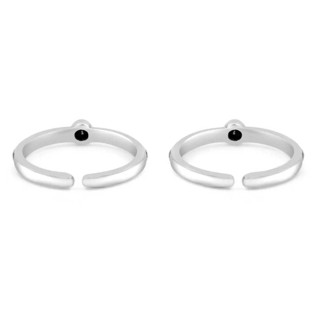 Zarkan The Belle Dot Silver Toe Rings